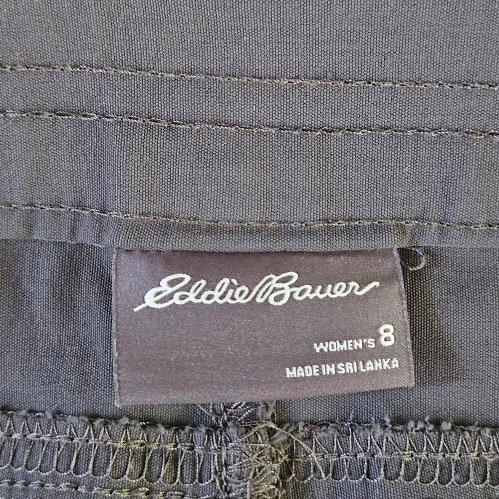 Eddie Bauer Guide Pro Shorts Womens 8 Gray Hiking Outdoor Stretch Cargo Nylon - Picture 6 of 10